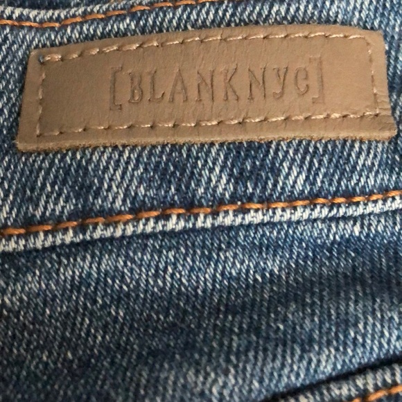 BLANK NYC Great Jones in Varsity Blue Snap Front Raw Frayed Hems Sz 27 - Picture 12 of 14